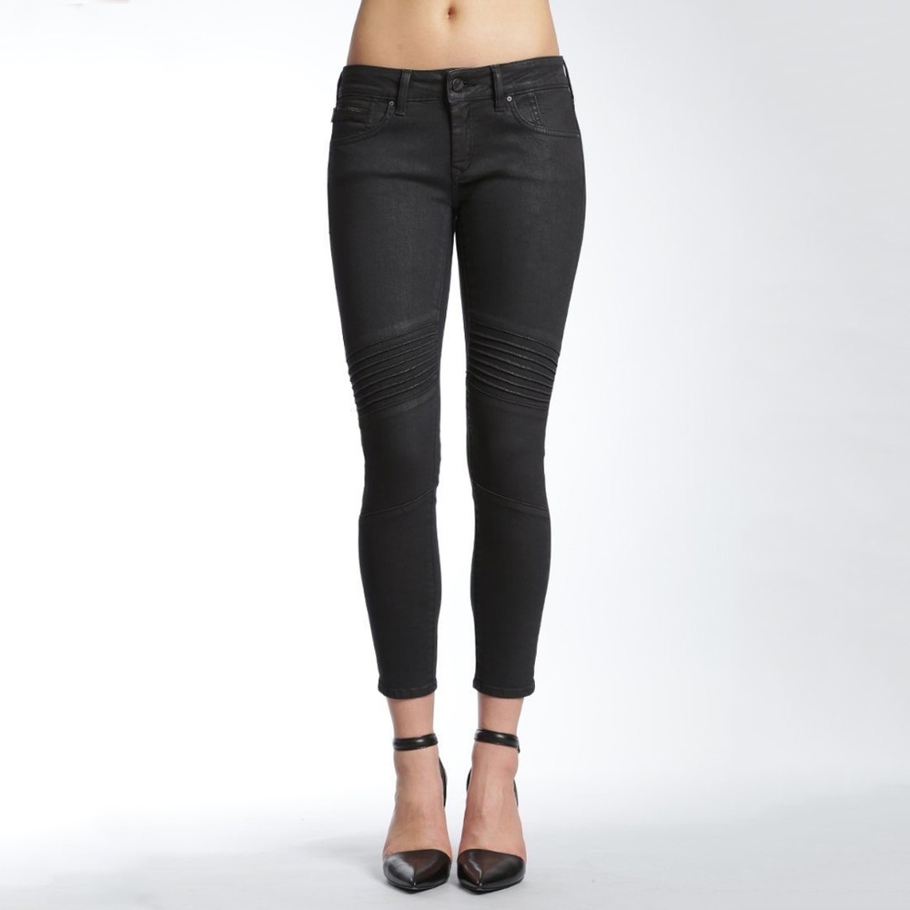 Mavi Black Skinny Moto-Detail Jeans